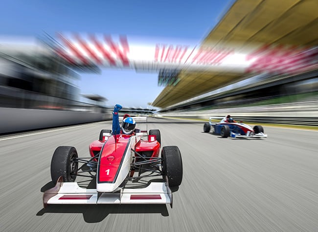 Formula One Race Car on Track