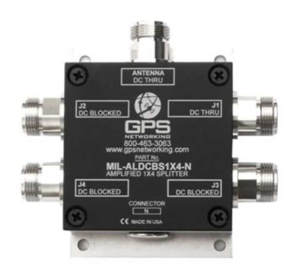 GPS Networking MIL-ALDCBS1X4 Ruggedized Military Amplified Splitter